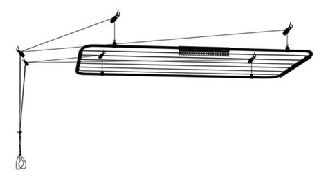 Varal De Teto 1 20m X 56cm De Aço Mônaco Para Lavanderias