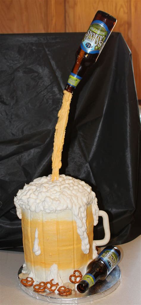 Floating Beer Glass Pouring Into A Beer Mug Cake Beer Cake Beer Mug Cake Cake