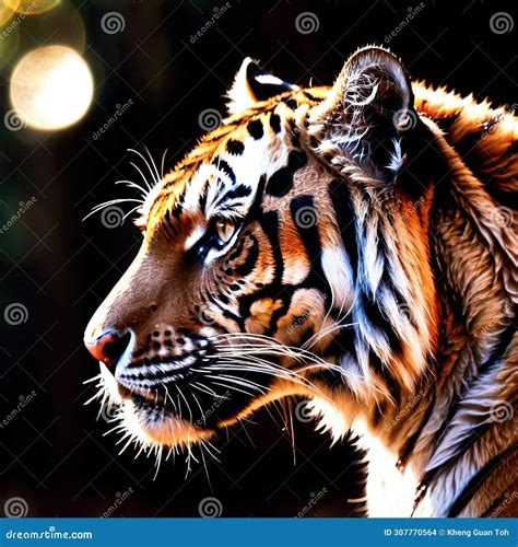 Tiger Wild Animal Living in Nature, Part of Ecosystem Stock