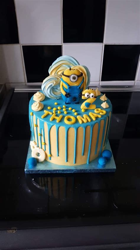 Minion Birthday Drip Cake Spongebob Birthday Cake Drip Cakes Cake