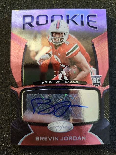 Brevin Jordan 2021 PANINI CERTIFIED ROOKIE RC AUTO RED D 10 35 HOUSTON