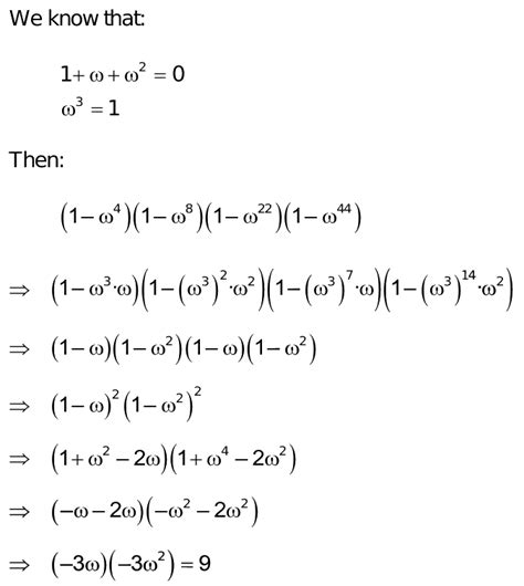 If ω Is An Imaginary Number Cube Root Of Unity Then 1 ω 4 1 ω 8 1 ω 22 1 ω 44 Equals To 1 ω