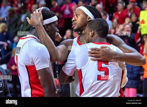 Rutgers Forward Deshawn Freeman Celebrates With Eugene Omoruyi