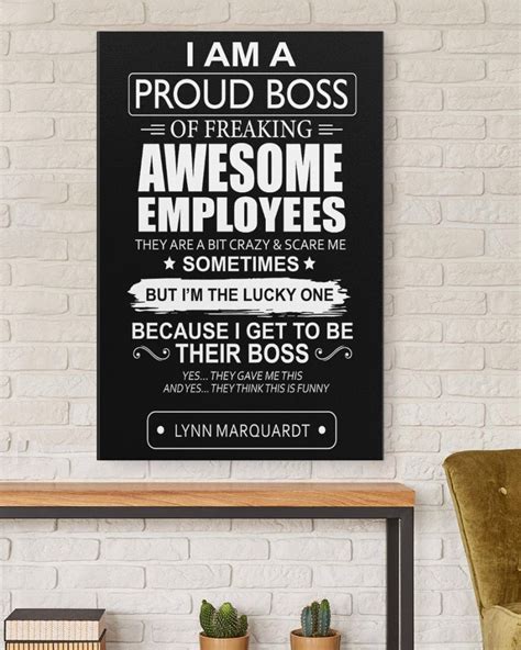 Customized Boss Canvas I Am A Proud Boss Of Freaking Awesome Employees