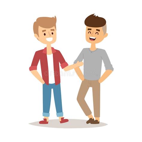 Amici Rilassati Delle Coppie Dei Gay Del Fumetto Di Relazione Dei