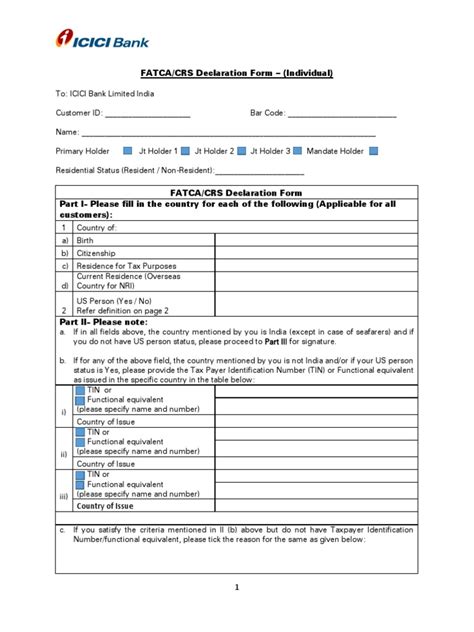 Fatcacrs Declaration Form Individual Pdf Identity Document Official Documents