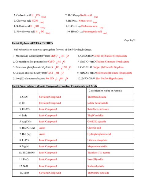 SOLUTION Nomenclature Lab Report Studypool Worksheets Library