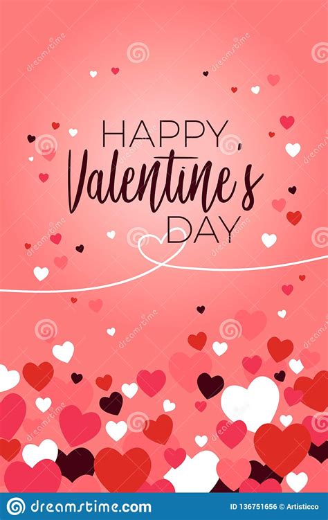 Happy Valentine Day Greeting Card Illustration Stock Vector