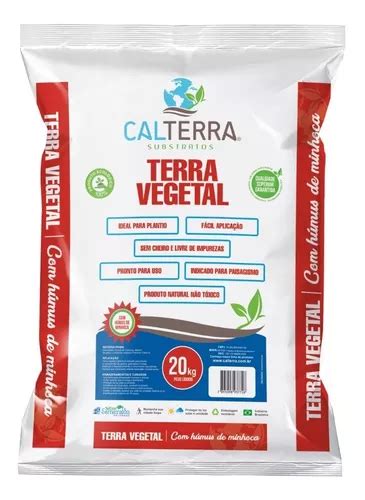 Terra Vegetal Húmus De Minhoca Substrato 20kg Calterra MercadoLivre