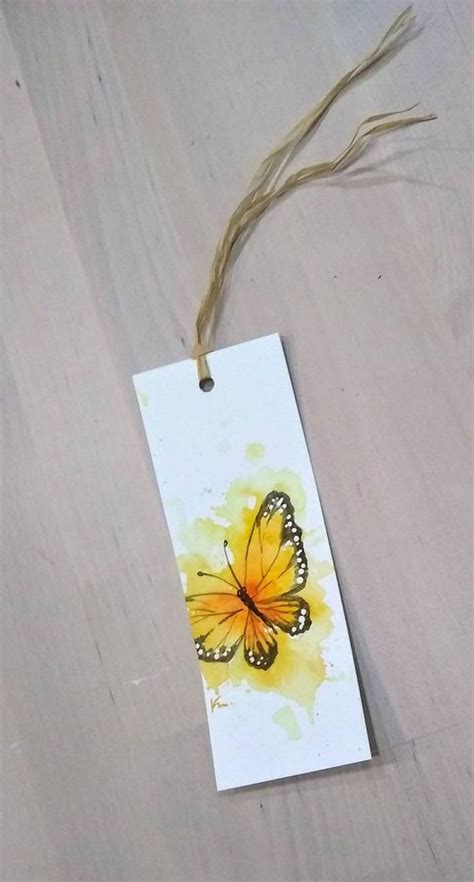 Set Of Original Hand Painted Watercolor Yellow Monarch Butterfly