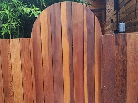 Redwood fence after staining - Cal Preserving