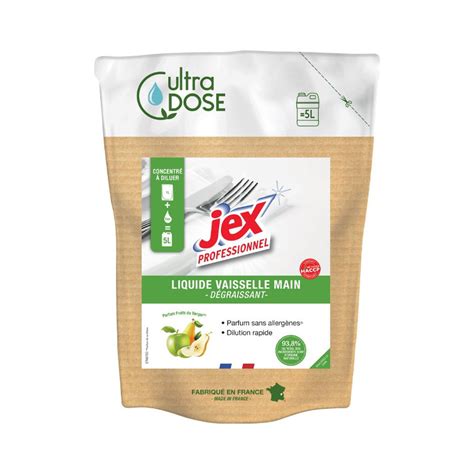 Liquide vaisselle main ultra dose 5 L Fruits du Verger Jex élimine