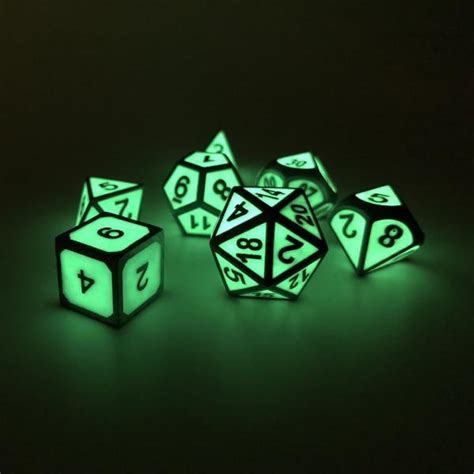 Metal Imperial Glow in the Dark Dice Set with Display Box – Dice Dungeons