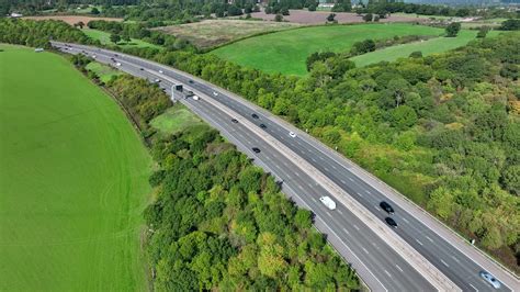 The M1 Motorway Near London In The Summer Aerial View 23442537 Stock