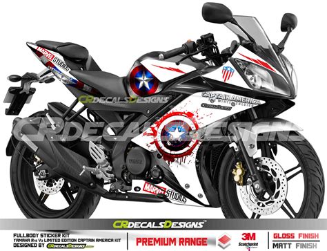 Buy Cr Decals Yamaha R15 V2 Full Body Wrapcustom Decalsstickers Captain America Edition Kit