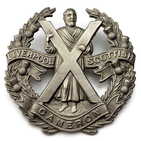 Ww2 Liverpool Scottish Cameron Highlanders Regiment Cap Badge