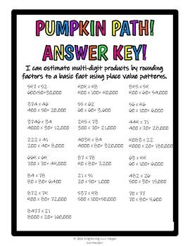 5th Grade Math Board Game Estimate Multi Digit Products By Rounding