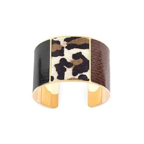 Aspinal Of London Minerva Cuff Bracelet In Black Leopard Brown Snake