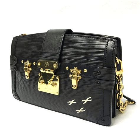 Louis Vuitton Lv Trunk Clutch Black Epi Leather Shoulder Handbag