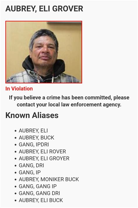 John Chiv Convicted Sex Offender Eli Grover Aubrey In Custody For Failure To Register