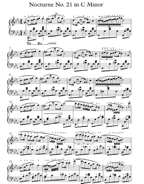 Nocturne N°21 (Chopin) - Partition de piano à télécharger