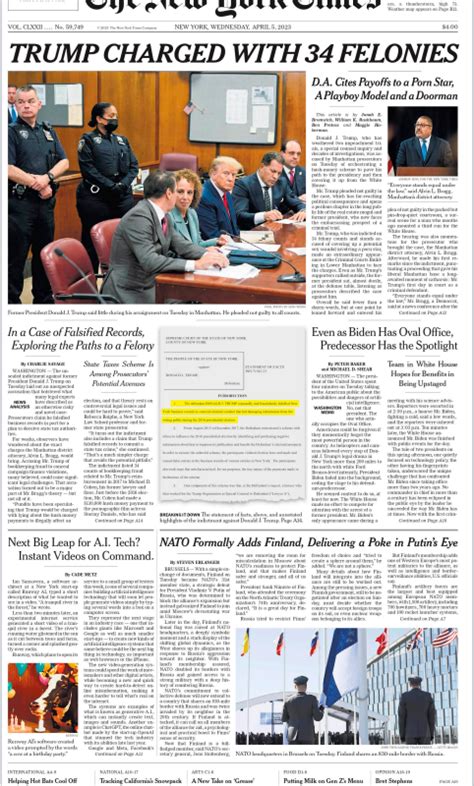 The New York Times 纽约时报2023年4月5日 日刊高清无水印 外刊酱