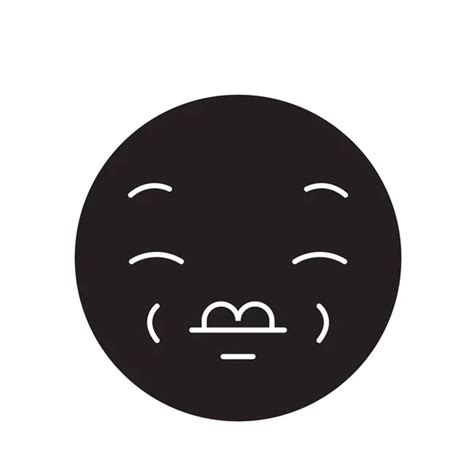 Circus Emoji Black Vector Concept Icon Circus Emoji Flat Illustration