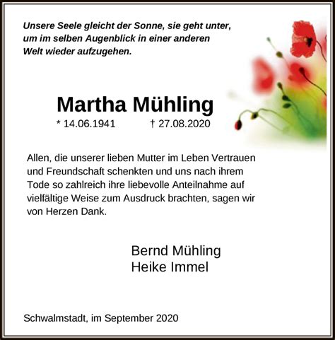 Traueranzeigen Von Martha M Hling Trauer Hna De