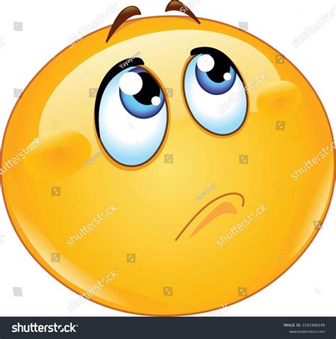 Thinking Sad Emoji Emoticon Looking Stock Vector (Royalty Free) 2141998149 | Shutterstock