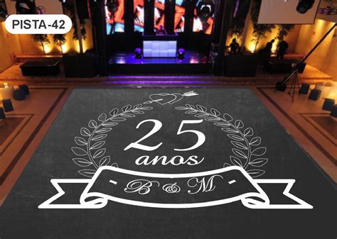 Pista de dança personalizado festa casamento 25 anos 2x2 5m