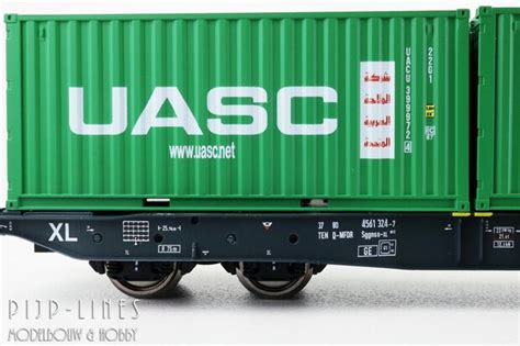 Igra Model Mfd Rail Containerdraagwagen Type Sggnss Xl Pijp