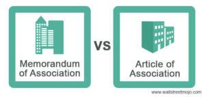 Memorandum Of Association Vs Article Of Association