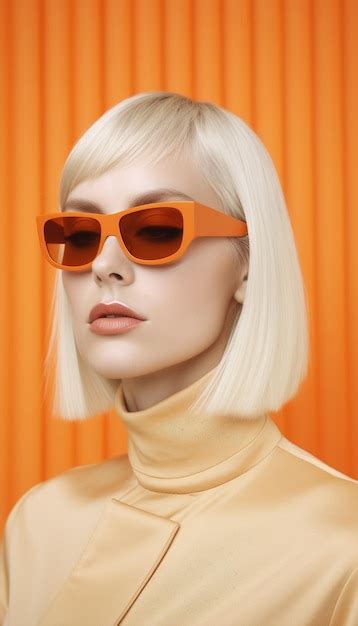 Premium Ai Image A Woman Wearing Sunglasses With A Yellow Turtleneck