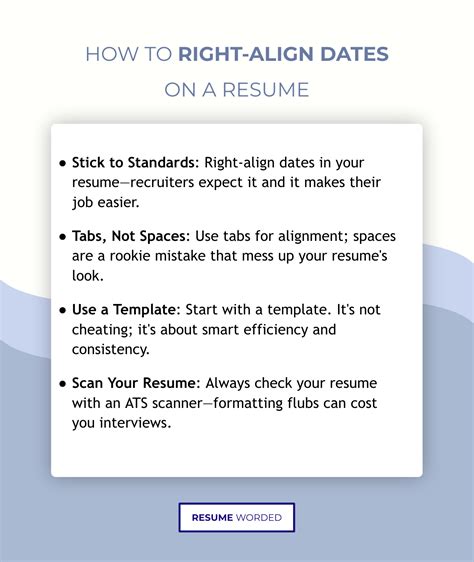 How To Right Align Dates For A Professional Looking Resume And Why