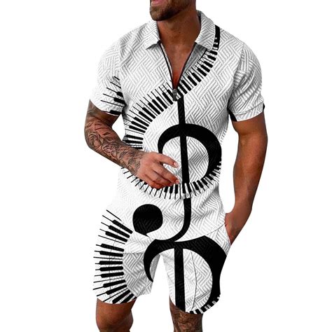 Adjfdgt 2 Piece Sets For Men 3xl Mens Fag Fashion Leisure Seaside Beach Holiday 3d Digital