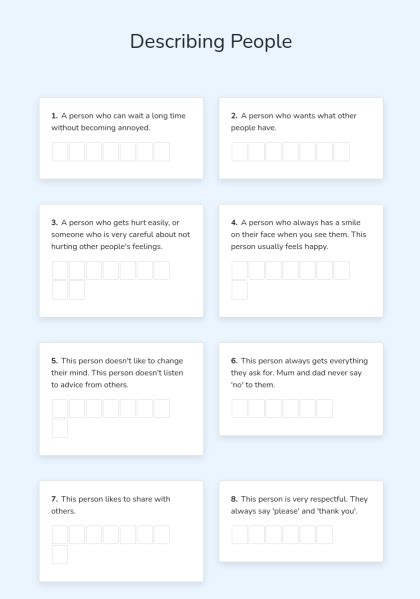 Describing People Interactive E Worksheet Quickworksheets 17043 Hot Sex Picture