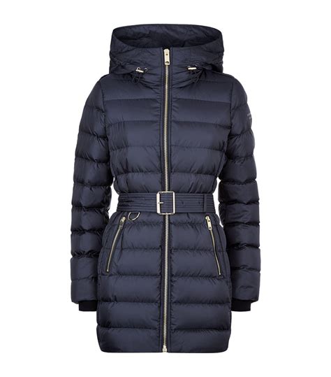 Burberry Goose Belted Down Puffer Coat In Blue Lyst