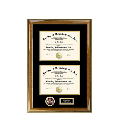 Double Diploma Frame With 2 Graduate 3d Medal Award Academic