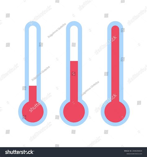 Illustration Red Thermometers Different Levels Flat Stock Vector Royalty Free 2048286824