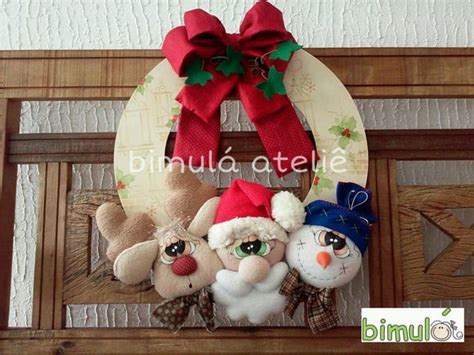 Guirlanda Papai Noel Rena E Boneco De Neve no Elo7 Bimulá ateliê