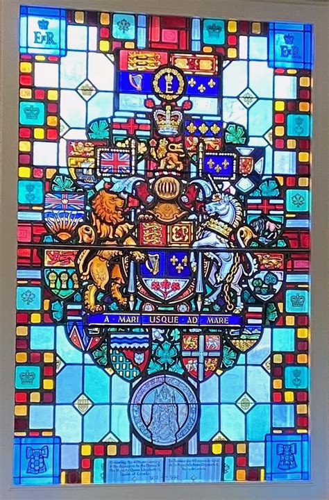 Beautiful Stained Glass Window Showing Canada’s Armorial Achievement In Rideau Hall By