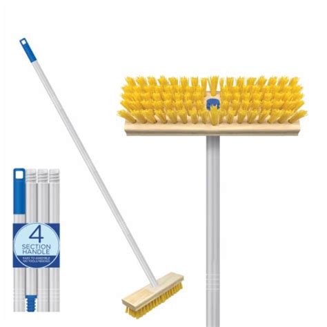 Lola Deck Scrub Brush W48 Broom Handle And 9 X 35 Scrubber W4 Piece