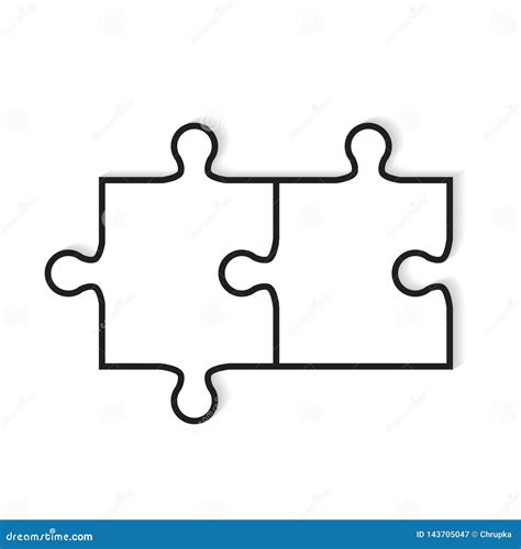 Two Pieces Of Puzzle Icon Stock Vector Illustration Of Partnership