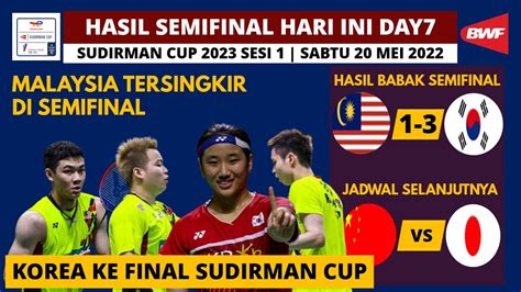 Hasil Semifinal Sudirman Cup 2023 Hari Ini Malaysia Tersingkir