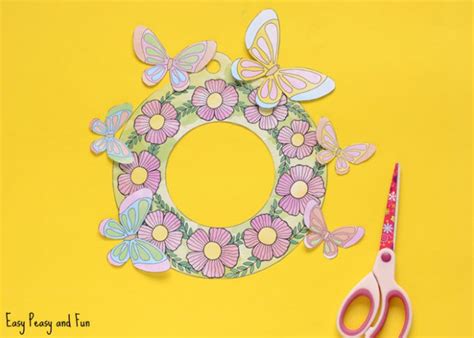 Printable Flower Wreaths - Simple Spring Craft Idea - Easy Peasy and Fun