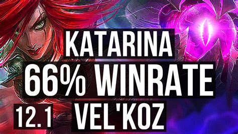 KATARINA Vs VEL KOZ MID 11 1 5 Quadra 66 Winrate Legendary KR