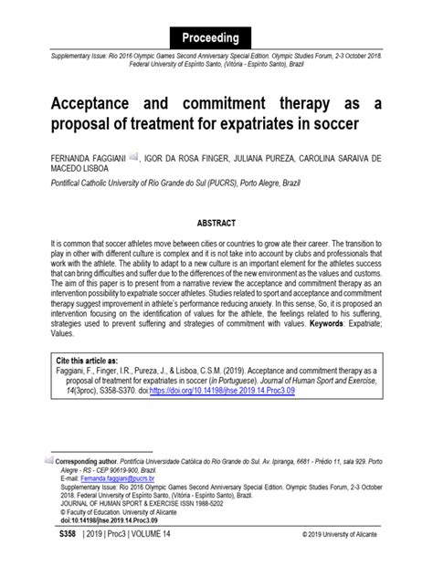 Acceptance And Commitment Therapy As A Proposal Of Pdf Psychology