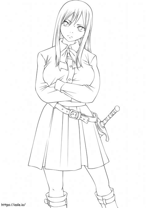 Erza Scarlet A Coloring Page