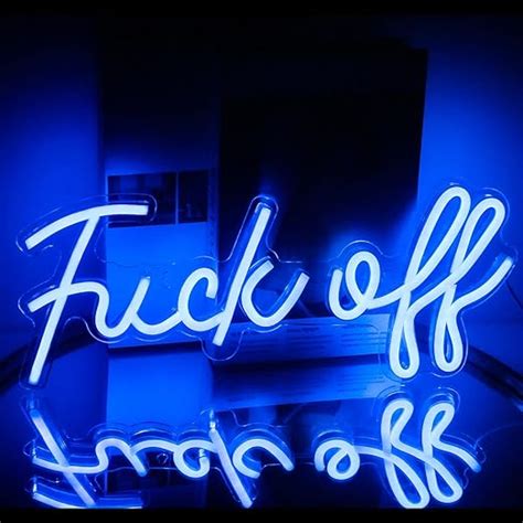 Fuck Off Neon Sign Blue Word Led Neon Wall Light Signs Acrylic Usb Neon