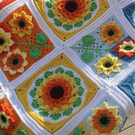 Sunflower Crochet Blanket Pattern – Plainjane Yarn